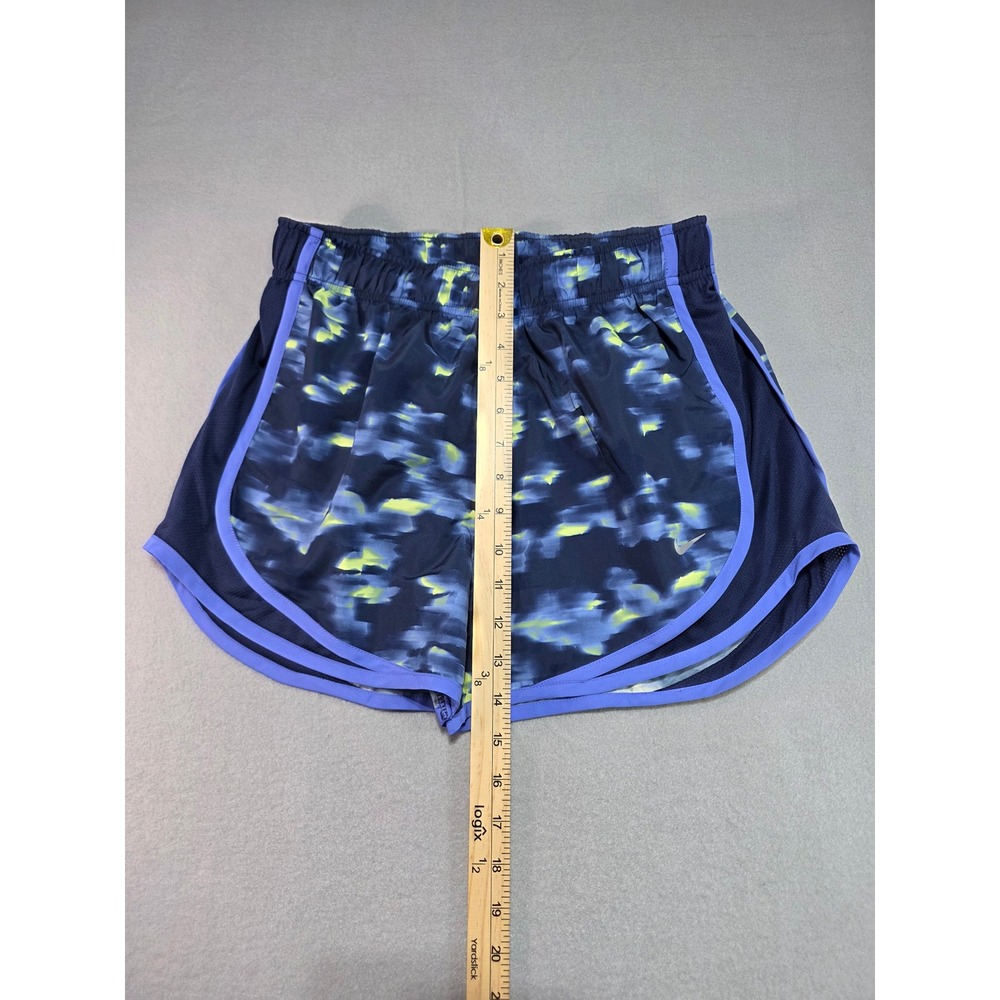 Nike Tempo Dri-FIT Running Shorts Navy Yellow Abstract Print Womens Small - Picture 7 of 9